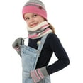 thumbnail image 6 of KYAIGUO Kids Boys Girls Winter Hat Scarf Gloves Set 4-7Years Old Warm Knit Beanie Cap Circle Scarf Mitten with Fleece Lining 3Pcs, 6 of 8