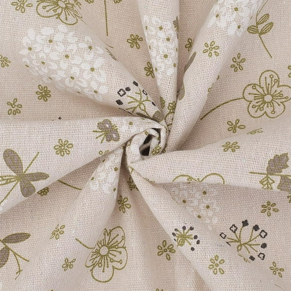 1 Yard 63 Inch Mixed Color Floral Cotton Linen Fabric Flowers Rectangle Fabric for Sewing Making Quilting DIY Home Decoration Beginners Craft Supplies TanDIY