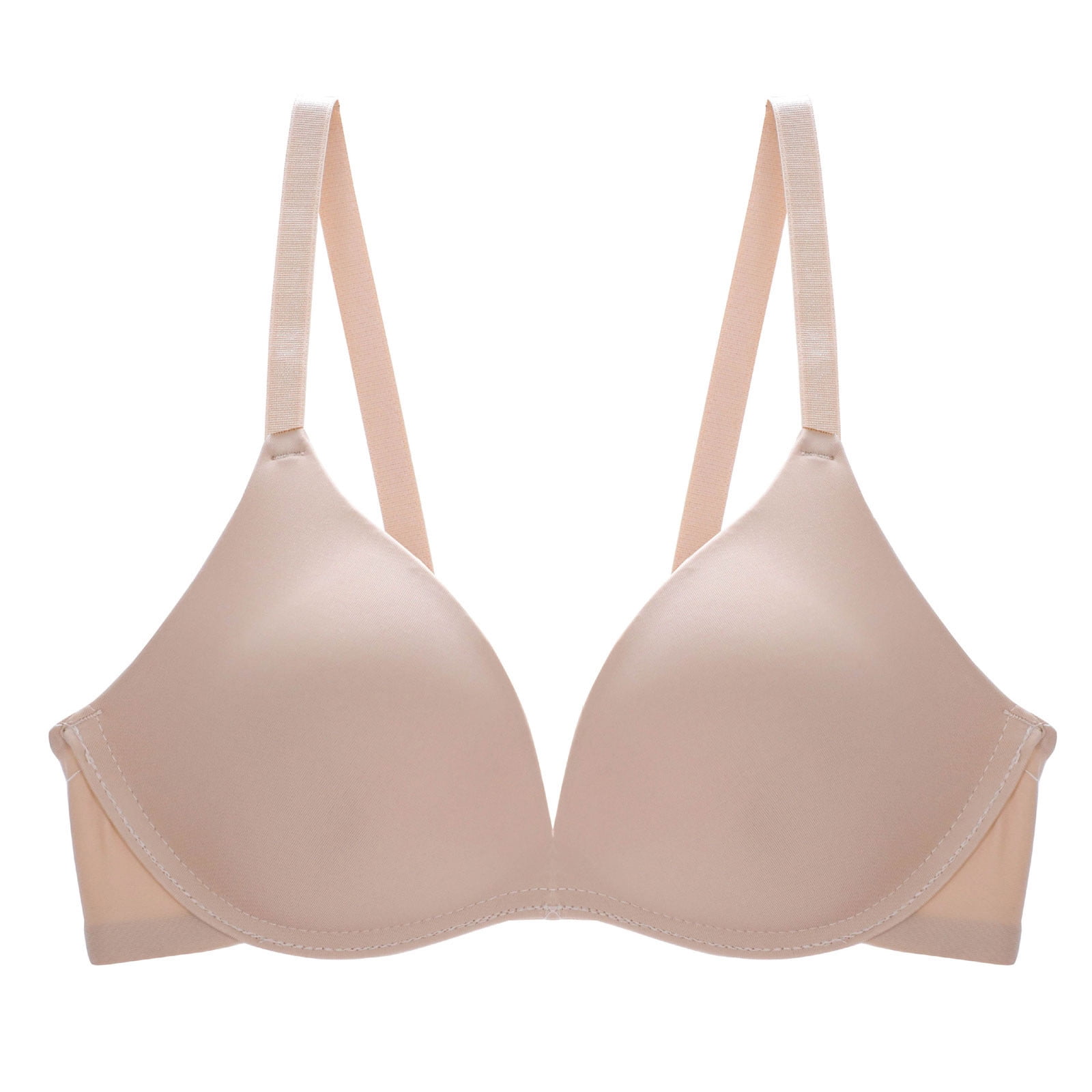 Wireless Bra Women Pullover Bra Feature V-Neck Strapless Bra Style W-229 Beige L