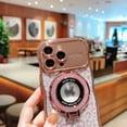 thumbnail image 3 of Phone Case Ring Stand Case Compatible with iPhone 14 Plus Plating Case with Lens Protector, Glitter Shiny Leopard Print Paper Clear Anti-Scratch Stylish Case for iPhone 14 Plus - Black, 3 of 11