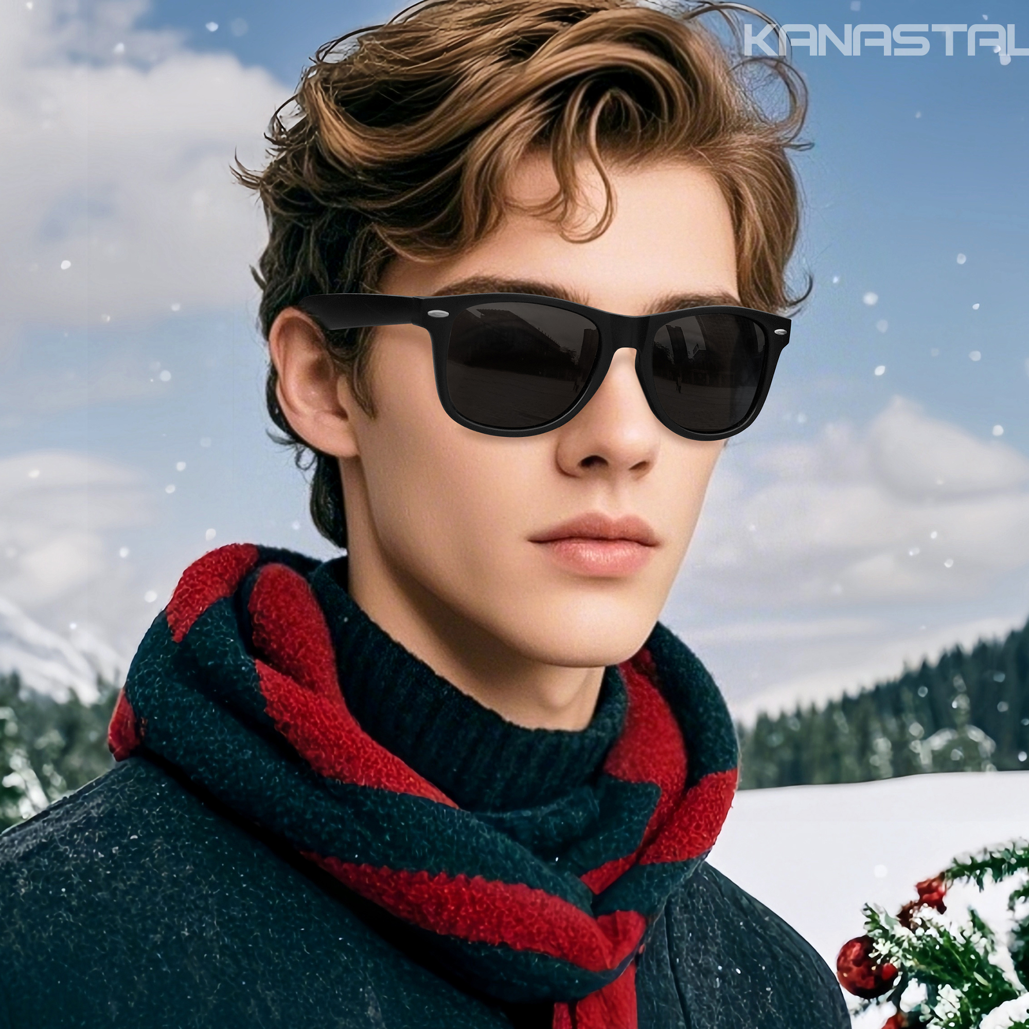 Kanastal Polarized Square Sunglasses, Black photo 7