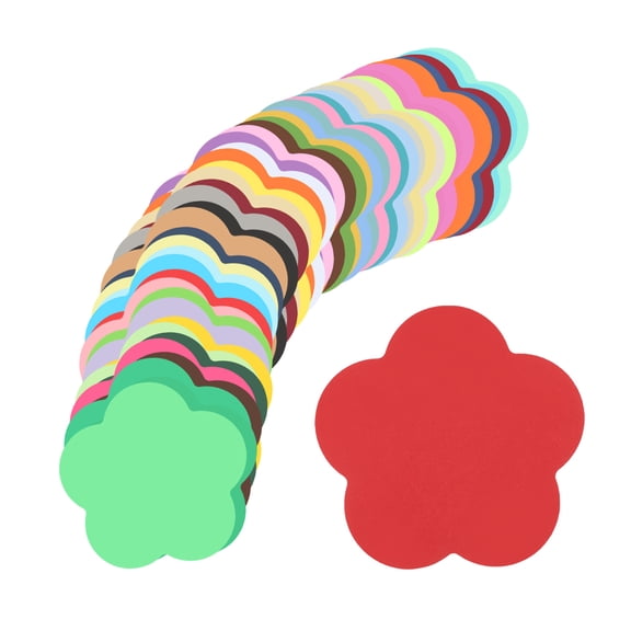 Uxcell 50 Pack Flower Cutouts Paper Bulletin Board Decorations Multi-Color 3.4x3.4"