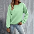 thumbnail image 4 of Basic Sweatshirts for Women 2025 Fall Winter Long Sleeve Crewneck Plain Athletic Sweatshirt Pullover Tops, 4 of 6