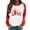 Red, variant on Women's Crewneck Sweatshirt Cute Letter Print Long Sleeve Hooded Round Neck Funny Comfy Pullove Tops