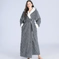 thumbnail image 4 of Yuzhih Plush Long Hooded Robe for Women Flannel Fleece Thick Full Length Bathrobe Winter Warm Pajamas Nightgown Housecoat Womens Clothes, 4 of 5
