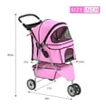 thumbnail image 5 of XF XINFENG 3 Wheeler Dog Stroller- Pet Stroller for Small Medium Dogs & Cats, Foldable Carrier Strolling Cart Pet Jogger with Zipper Door and Storage Basket Easy Walk Roadster for Puppy-Pink, 5 of 7
