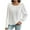 White, variant on Drses Women's Hollow Out Lace Tunic Shirt Round Neck Long Sleeve Tops Solid Color Blouse