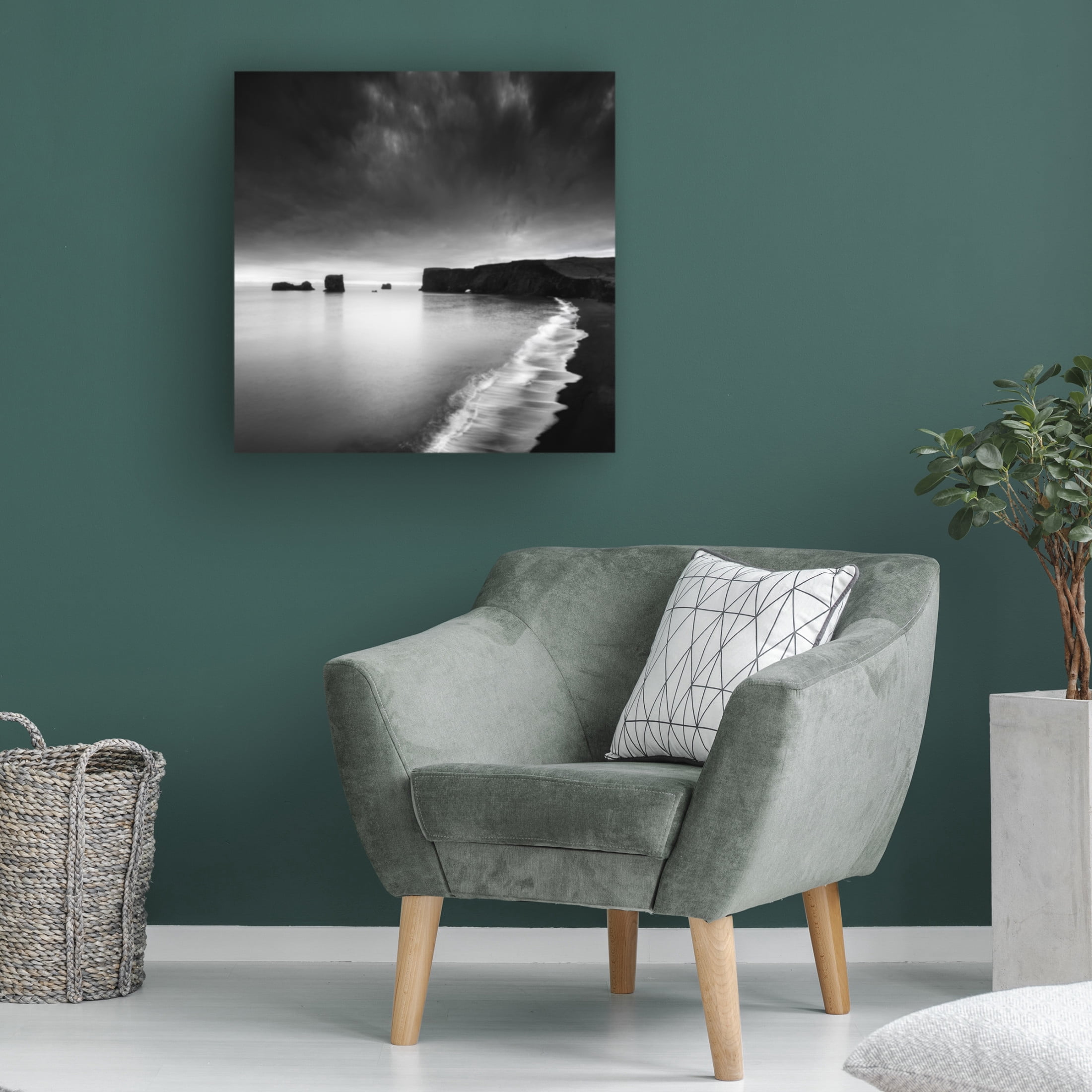 Canvas Wall Art - George Digalakis 'Lapping At The Shore Of A Solitary Ocean' Wall Art for Living Room, Bedroom, or Office Décor by Trademark Fine Art - 14 x 14 Inches
