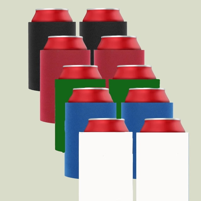 Fundas para Enfriadores de latas de cerveza Cola 10 Uds Funda Plegable para Refrescos Aislante de Neopreno