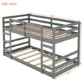 thumbnail image 3 of JERFIT Twin over Twin Bunk Bed with Ladder, Space Saving Solid Wood Bunkbed Frame, Gray Finish, 3 of 4
