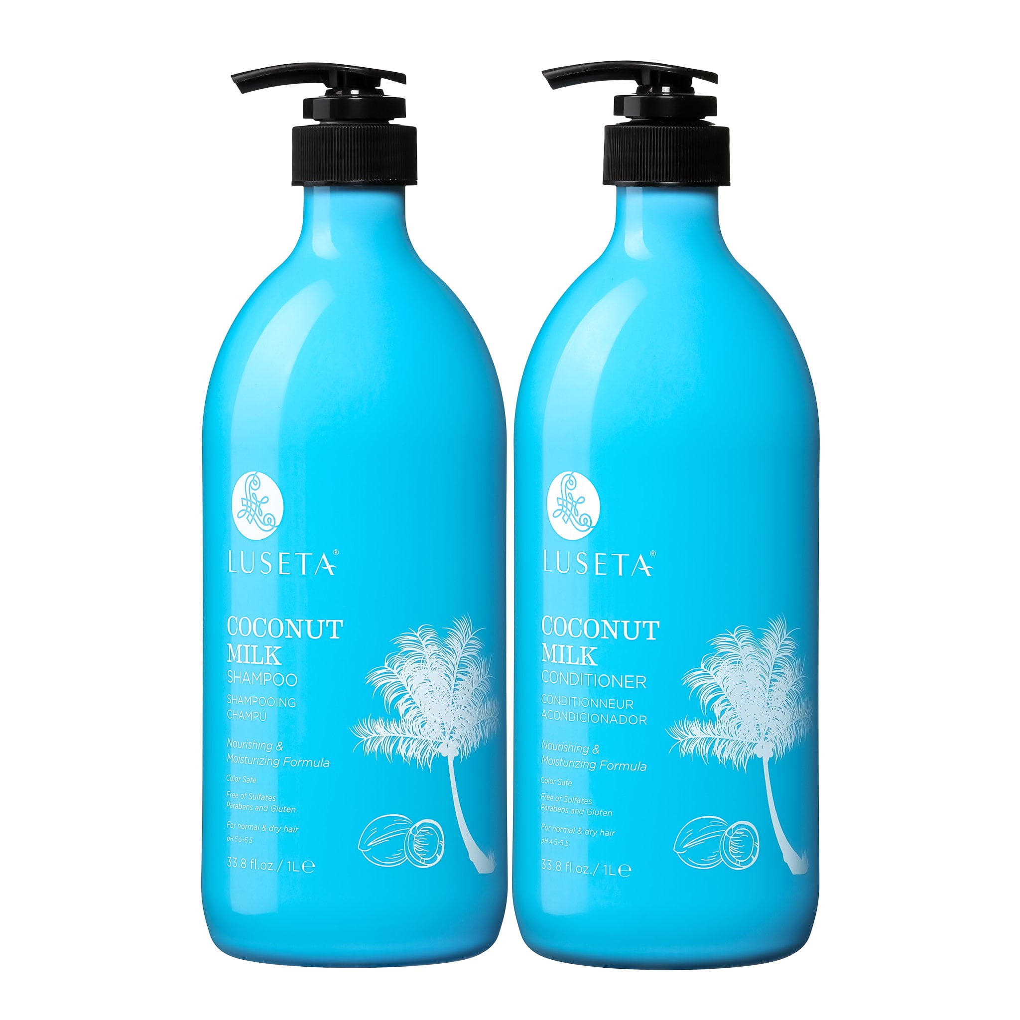 Luseta Coconut Milk Shampoo & Conditioner Set 2 x 33.8oz for Nourishing