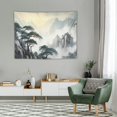 thumbnail image 2 of ONETECH  Japanese Painting Tapestry Wall Hanging Asian Chinese Landscape Bedroom Decor for Men Oriental Ink Watercolor Mountain Trees Black Artwork Print Bedroom Living Room, 2 of 7