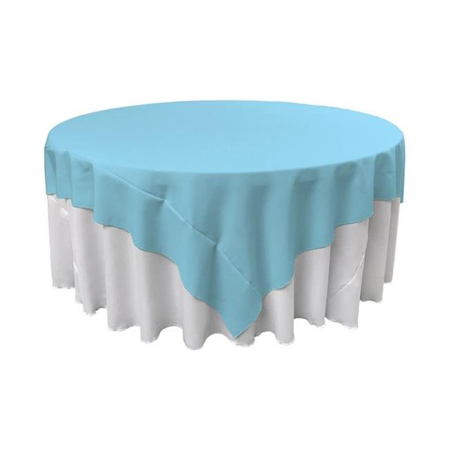 Nappe Carrée en Popeline de Polyester TCpop90x90-TurquoiseLgtP40&44; Turquoise Clair - 90 x 90 Po.