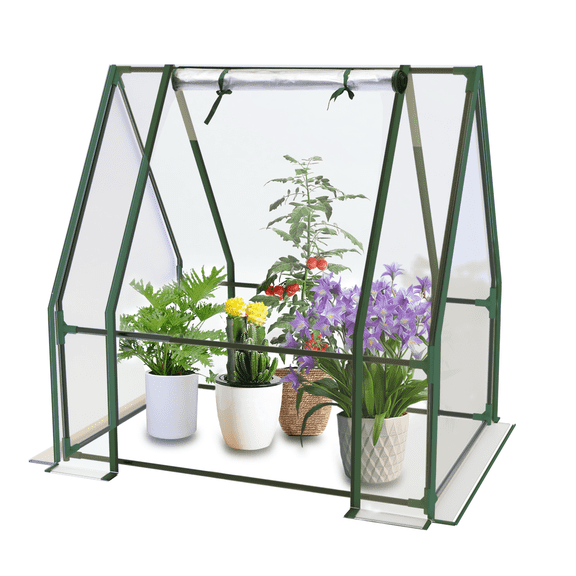 Gaildon Small Greenhouse with Anchors and Ropes,  Indoor and Outdoor Greenhouse for Garden/Patio/Backyard/Balcony, Green PVC Cover Easy to Assemble