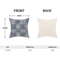 thumbnail image 5 of Boho Pillow Covers 18x18 Inch Set of 2, Vintage Navy Blue Carpet Pattern Decoration Throw Pillowcase Abstract Modern Print Linen Outdoor Farmhouse Cushion Cover for Sofa Couch Bed, 5 of 6