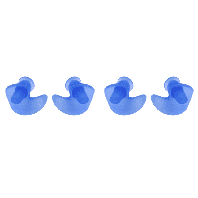 Tapones para los oídos de silicona suave e impermeables con forma de flor para nadar y bucear (azul)