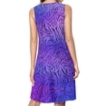 thumbnail image 2 of Animal Print Zebra Pink Purple Spring Summer Dresses for Women Fashion T-shirt Dress Casual Sleeveless Loose Sundress with Pockets, 2 of 5