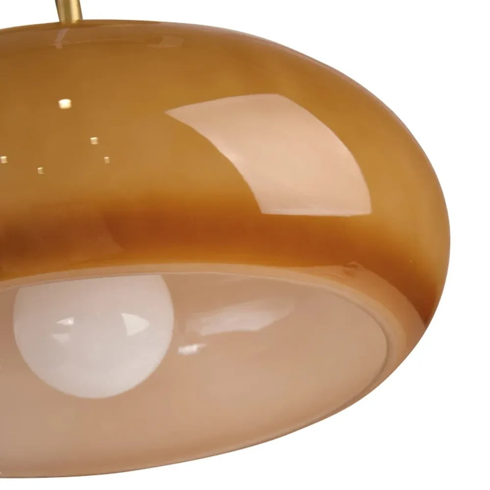 Arturesthome French Retro Hallway Brass Ceiling Light Medieval Restaurant Flush Mount Glass Lamp