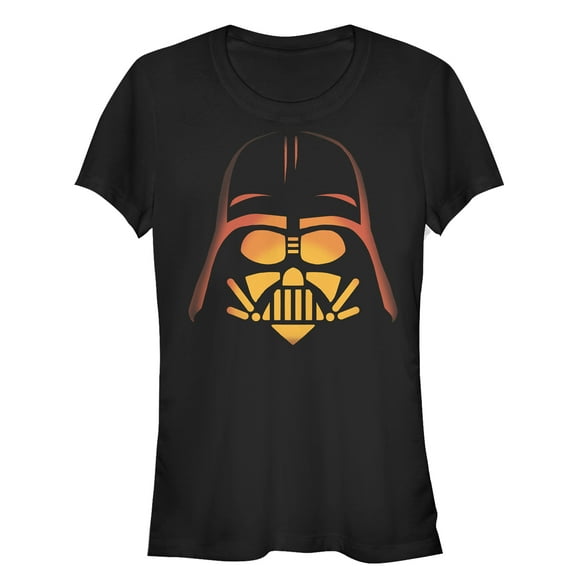 Junior's Star Wars Halloween Darth Vader Pumpkin  Graphic Tee Black X Large