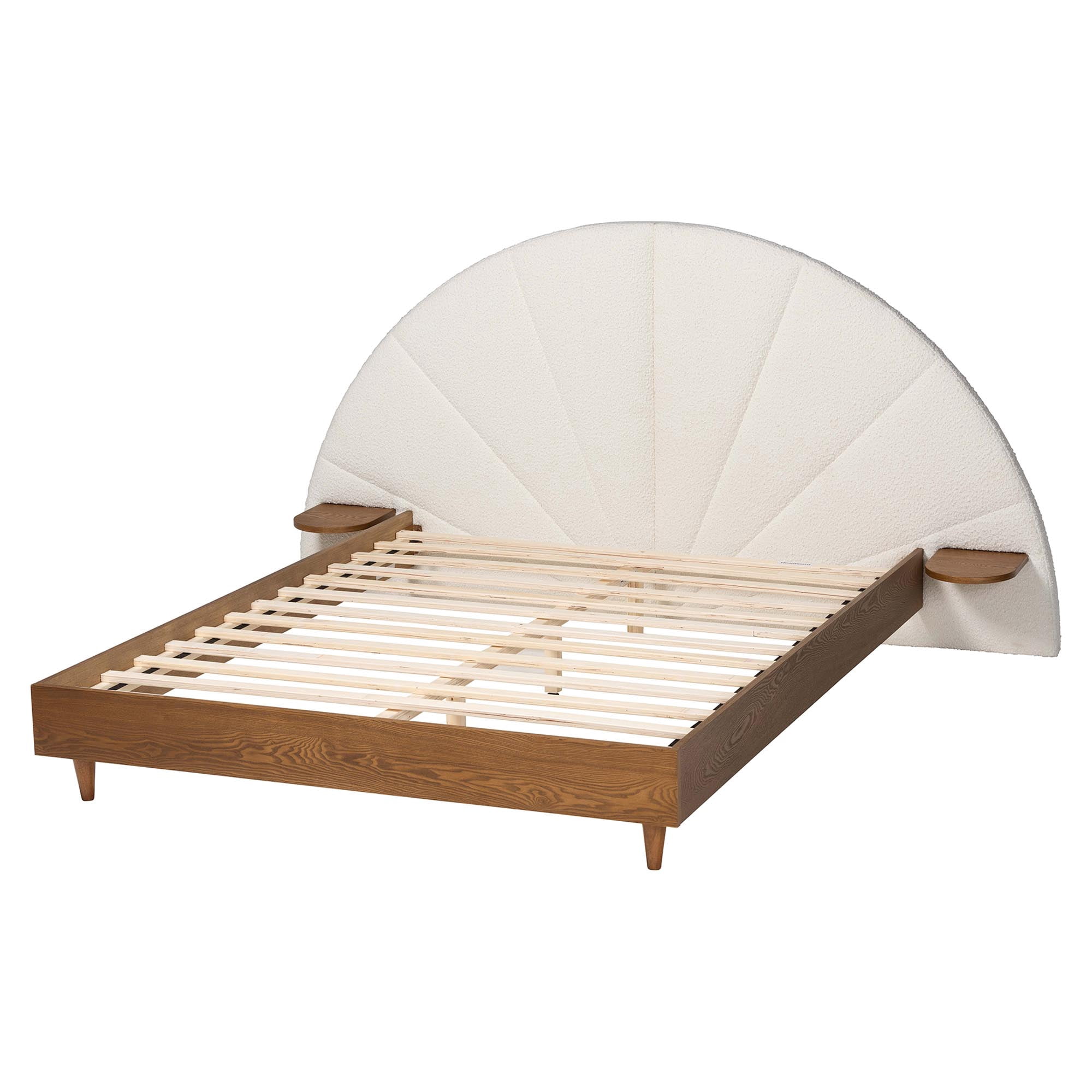 Baxton Studio Bernice Japandi Platform Bed, King, Cream