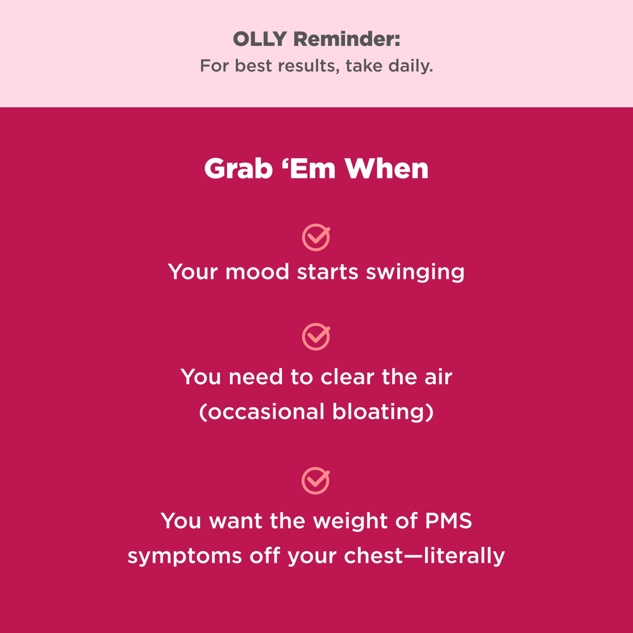 OLLY Period Hero Gummy Supplement, Chasteberry, Vitamin B6, Calcium, PMS Support, Raspberry, 60 Count