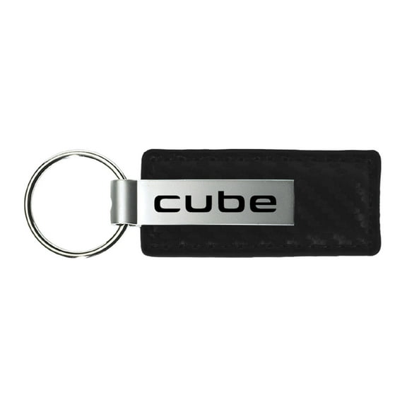 Nissan Cube Carbon Fiber Leather Key Chain (Black)