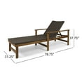 thumbnail image 4 of Noble House Camdyn Multiple Positions Acacia wood Outdoor Chaise Lounge - Set of 2 - Brown, 4 of 7