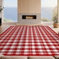 thumbnail image 2 of Design&I 6'x9' Ultra Soft Area Rug, Decorations Plaid Gingham Farmhouse Tartan Snowflake Welcome None Fluffy Washable Non Shedding for Guest Room Bedroom Living Room, 2 of 7