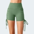 thumbnail image 2 of Rhuody Women Pants Straight Leg High High Yoga Shorts High Waistband Workout Solid Color Trousers Soft Workwear Green S, 2 of 5