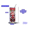 thumbnail image 3 of Termo 20oz taza posavaso Mouse Pad SVArt diseño Spiderman Chibi Navidad SVART, 3 of 5