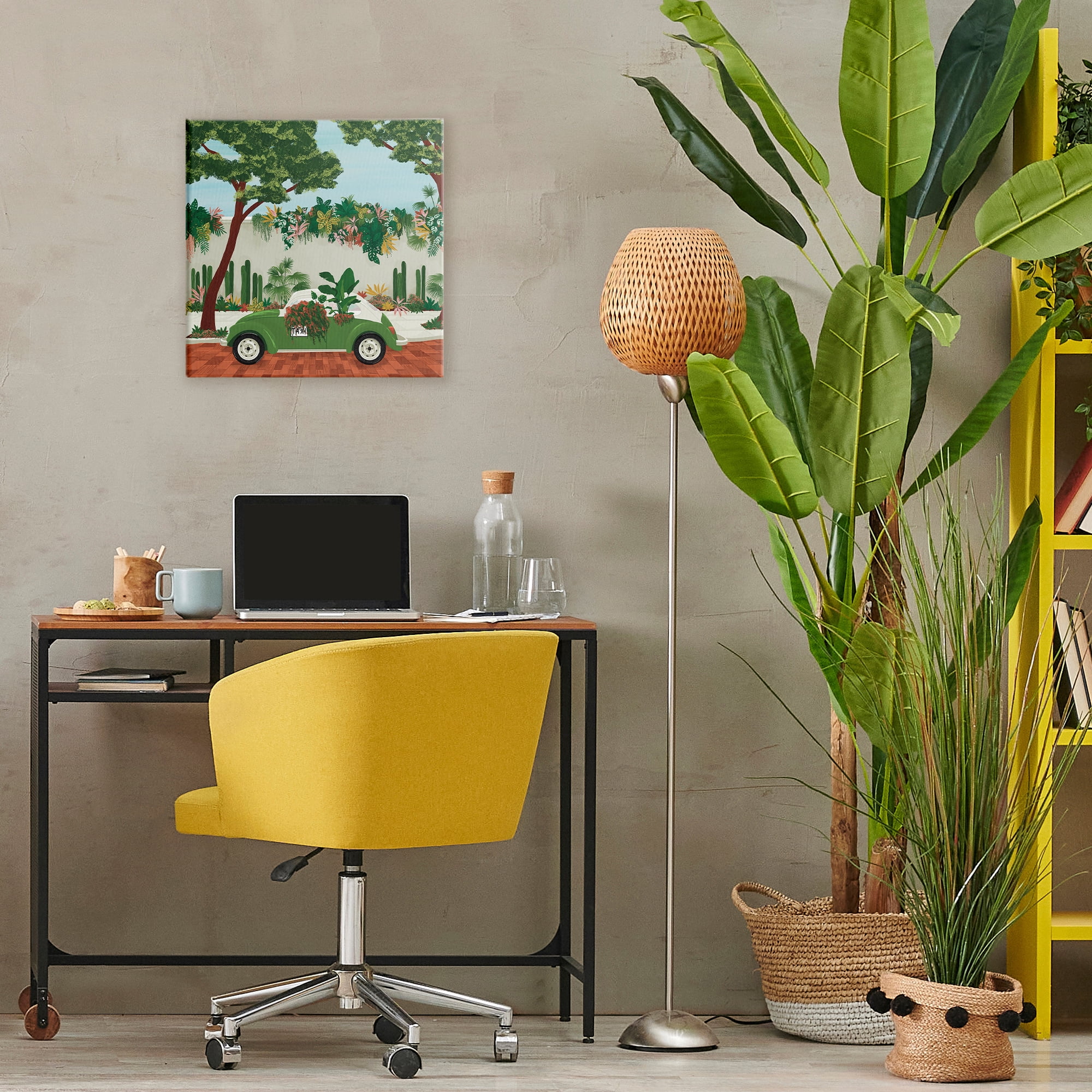 Stupell Industries Overgrown Garden Taxi Canvas Wall Art, design by Vero Illustrates