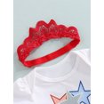 thumbnail image 5 of Bagilaanoe Baby Girls 4th of July Outfit Romper Dress Independence Day Stars Print Bodysuit Jumpsuit Tulle Skirt, 5 of 9