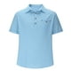 thumbnail image 3 of Blusa y camisa de manga corta con cuello vuelto para hombre, blusa informal de verano con solapa y botones de color liso, blusa para hombre, 3 of 5