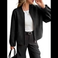 thumbnail image 3 of Sudadera con Cremallera para Mujer, Chaquetas Informales de Larga, Ropa de Abrigo para Invierno, Moda de Otoño Negro XL, 3 of 8