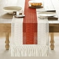 thumbnail image 2 of Boho Style Bicolor Stitching Table Runner, Boho Table Runners, Farmhouse Woven Home Decor, 2 of 14