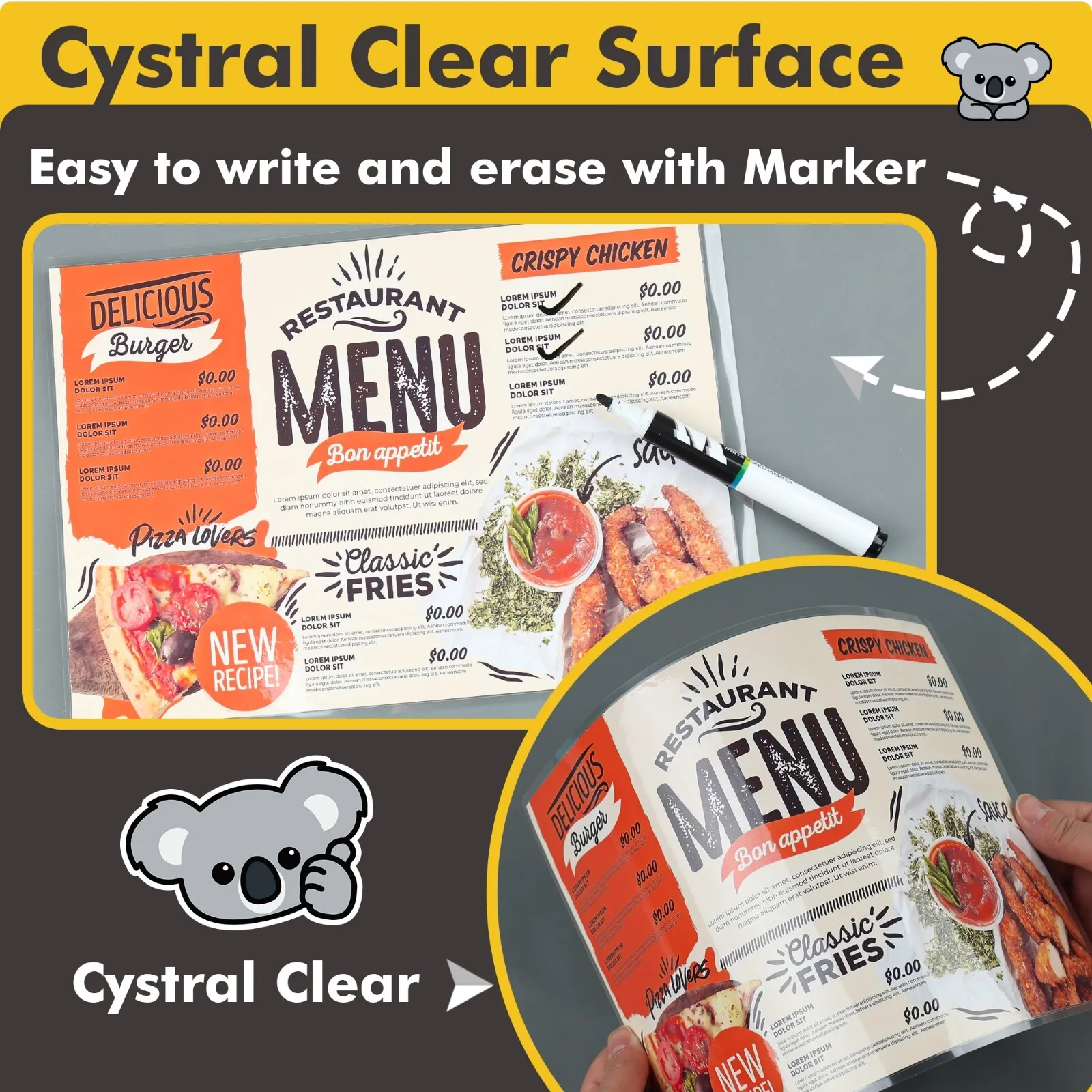 Koala Clear laminating Sheets 9x11.5 inch 3 Mil, 300 Count Bulk Thermal Laminator Pouches for 8.5x11 Photos, Stickers, Ducuments