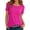 Hot Pink, variant on OOOUM Women Basic T Shirts Solid Color Short Sleeve Ringer Tee Shirt Comfort Modern Fit Casual Summer Tops Blue M