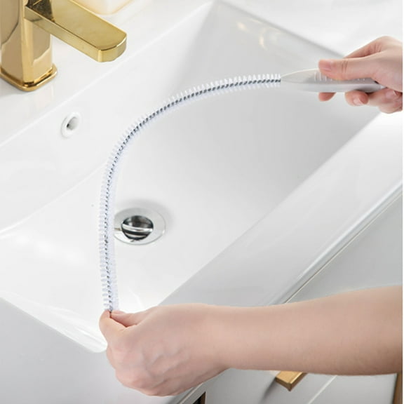 Sewer Drain Brush, Drain Clog Remover, 18.5inch Flexible Long Pipe Snake Hair Clogs Catcher Cleaner Tool for Toilet, Kitchen Sink, Sewer Drain, Bathroom Tub Clearance