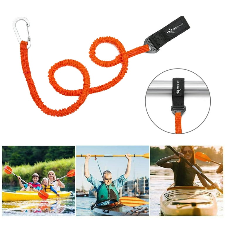 Alloet 2x Kayak Paddle Leash Safety Boat Fishing Rod Pole Coiled Lanyard  Tie Rope 