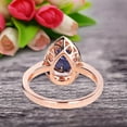 thumbnail image 3 of Pear Shape 1.50 Carat Morganite Engagement Ring On 10k Rose Gold Halo Wedding Anniversary Promise Bridal Eternity Ring, 3 of 8