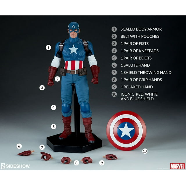 Captain America 12 Inch Action Figure 1/6 Scale Series - Captain America Sideshow 100171