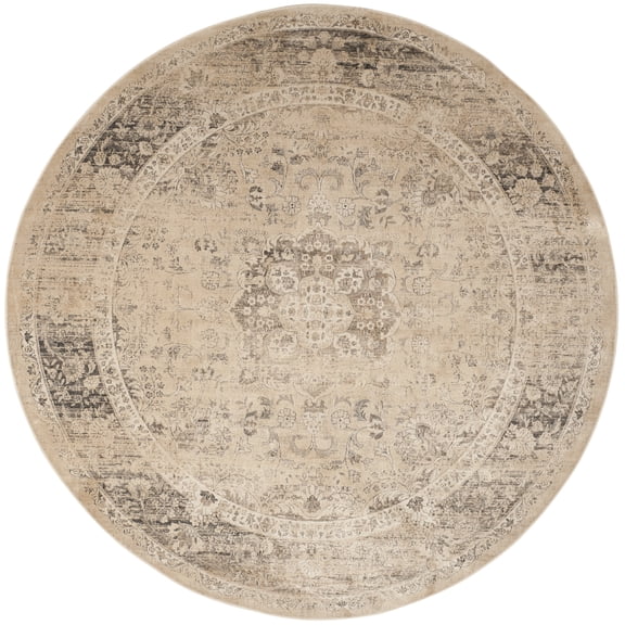 SAFAVIEH Vintage Hartley Traditional Area Rug, Warm Beige, 8' x 8' Round