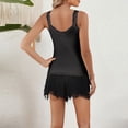 thumbnail image 5 of MSJUHEG camisole Wider Strap Camisole Off the Shoulder Tops for Women Spaghetti Strap Sleeveless Tank Tops for Women Yoga Workout Camisole Womens Ribbed Spaghetti Black 2XL, 5 of 9