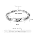 thumbnail image 3 of Valentine's Day Matching Heart Stainless Steel Bracelets for Couples, 3 of 4