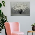 thumbnail image 4 of Hidden Frame Canvas Wall Art - Luxury 3D White Flower Bouquet in Black Vase High-End Popular Wall Decor for Living Room & Entryway 24x18in, 4 of 8