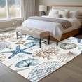 thumbnail image 4 of 6'x9' Area Rugs, Blue Beige Coastal Indoor Outdoor Area Rug for Living Room Bedroom, Summer Beach Starfish Shell Nautical Washable Bathroom Rugs Kitchen Floor Carpet Mats Home Decor Aesthetic, 4 of 8