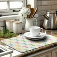 thumbnail image 6 of Easter Bunny Dish Drying Mat Colorful Cute Rabbits Kitchen Drying Mat Spring Microfiber Dish Dryer Pad Absorbent Reversible Dish Drainer Rack Mat Washable Dish Mat for Kitchen Countertop 18x24 Inch, 6 of 7