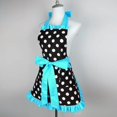 thumbnail image 3 of CNKOO Cute Apron Retro Polka Dot Aprons Ruffle Side Vintage Cooking Aprons with Pockets Adjustable Kitchen Aprons for Women Girls Waitress Chef Mother‘s Day Gift, 3 of 8