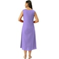 thumbnail image 3 of eloria Women Tunic Top Maxi Sleevless Round Neck Casual Dress Color : Orchid Purple Size : M, 3 of 6
