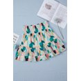 thumbnail image 1 of ABPHQTO Minifalda con volantes y cintura alta con estampado de lunares verdes para mujer, 1 of 5